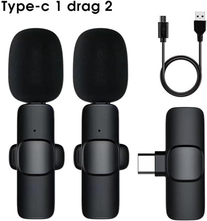 K9 Dual Wireless Lavalier Microphone | Plug & Play USB Type-C | Mic with Auto Sync & Noise Reduction